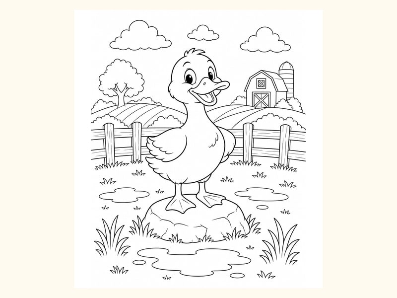 Duck Coloring Page 10 printable preview