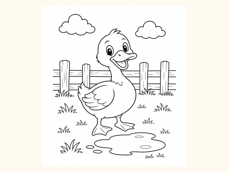 Duck Coloring Page 2 printable preview