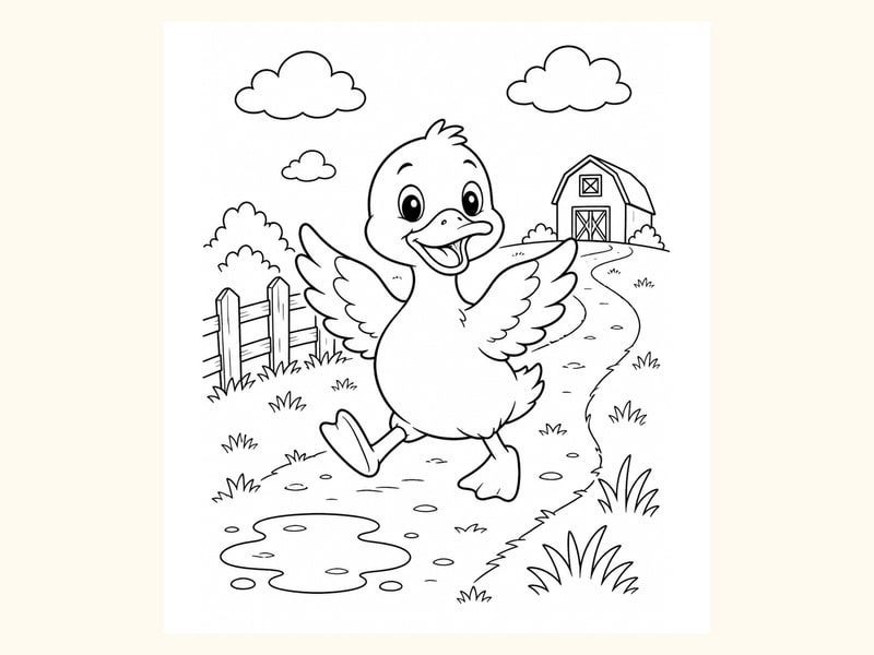 Duck Coloring Page 3 printable preview