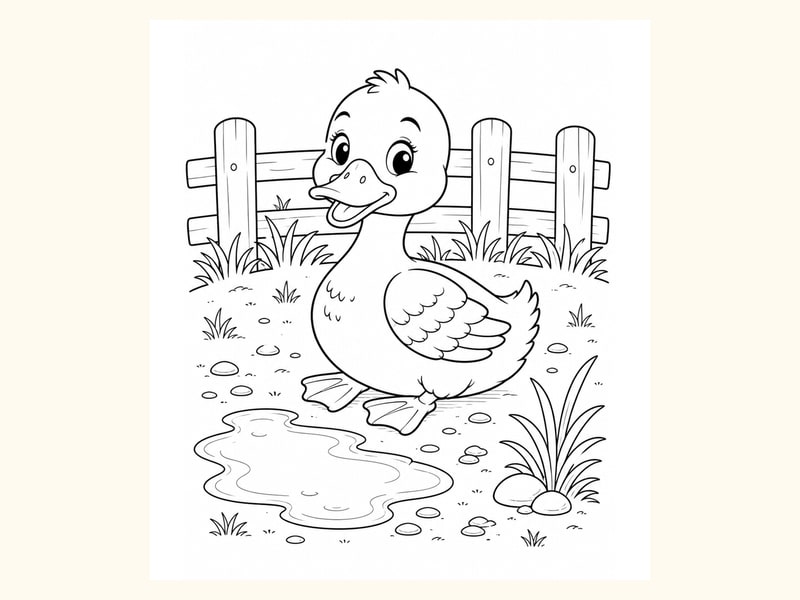 Duck Coloring Page 4 printable preview