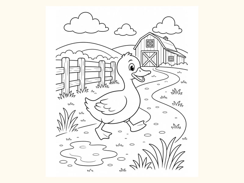 Duck Coloring Page 5 printable preview