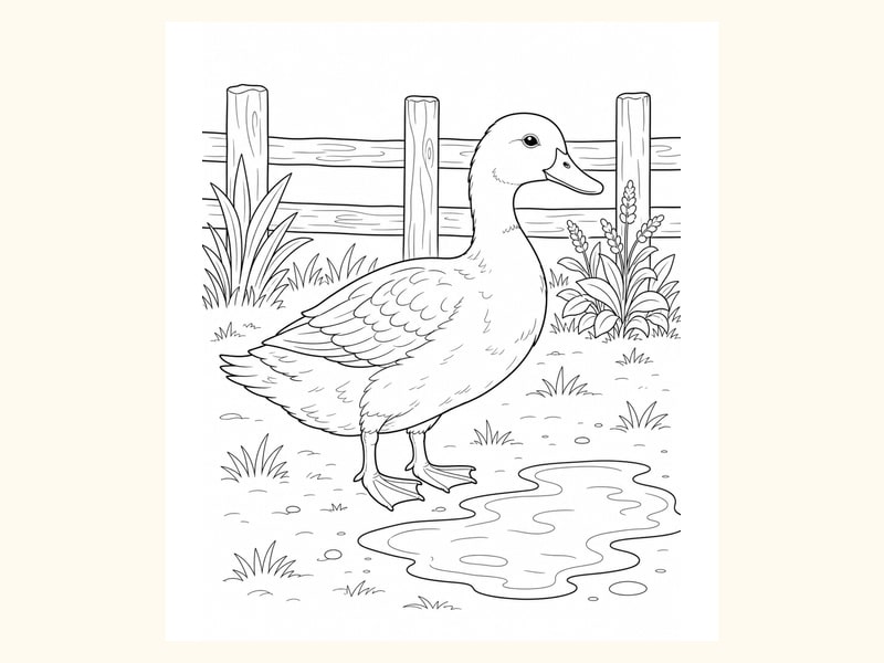 Duck Coloring Page 6 printable preview