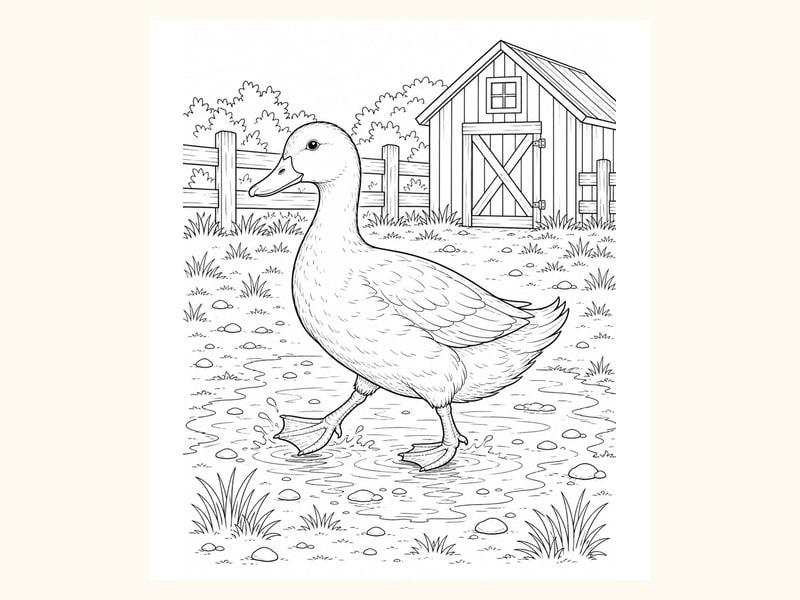 Duck Coloring Page 7 printable preview
