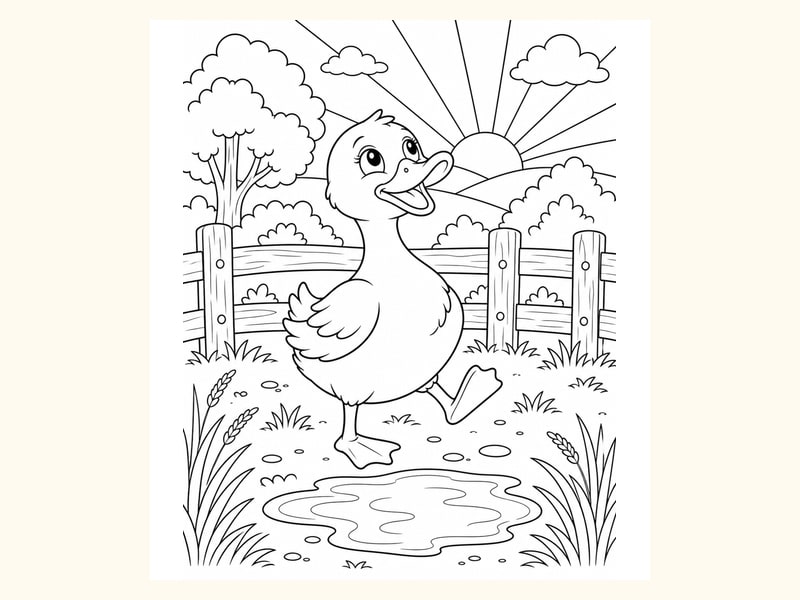 Duck Coloring Page 8 printable preview