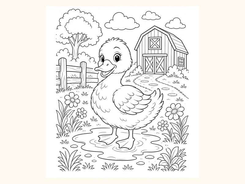 Duck Coloring Page 9 printable preview