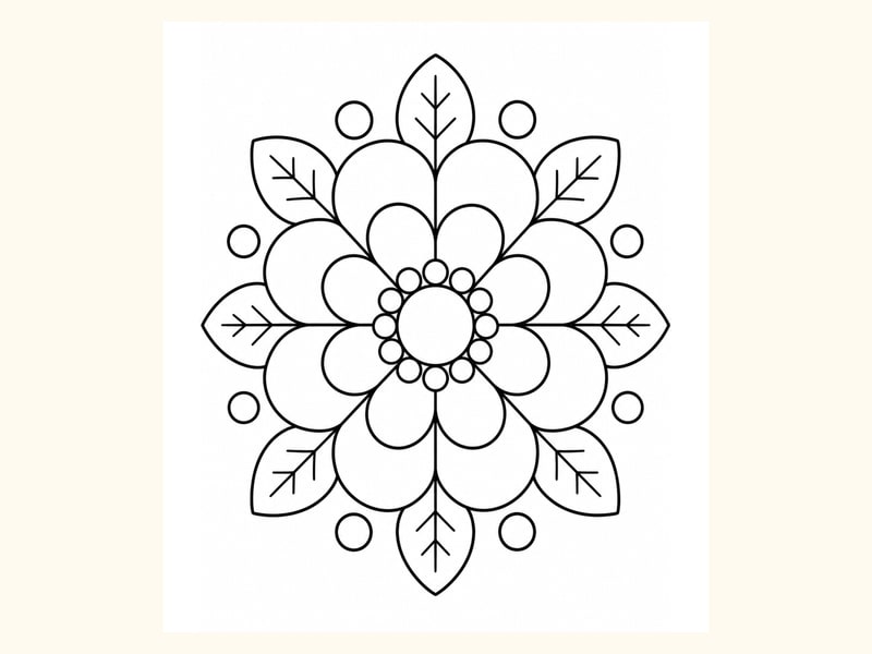 Simple Circle Mandala Coloring Page printable preview