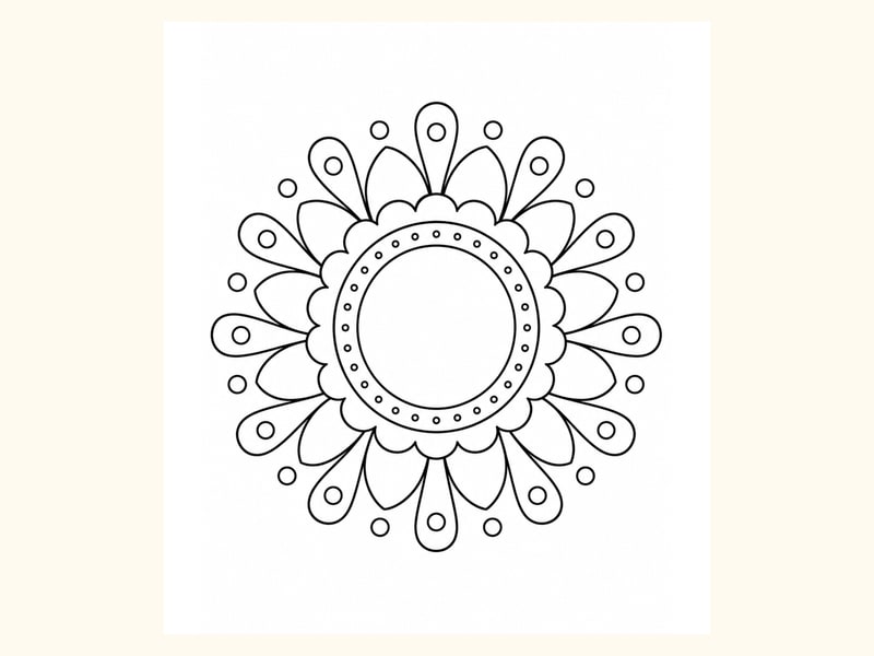 Petal Pattern Mandala Coloring Page printable preview