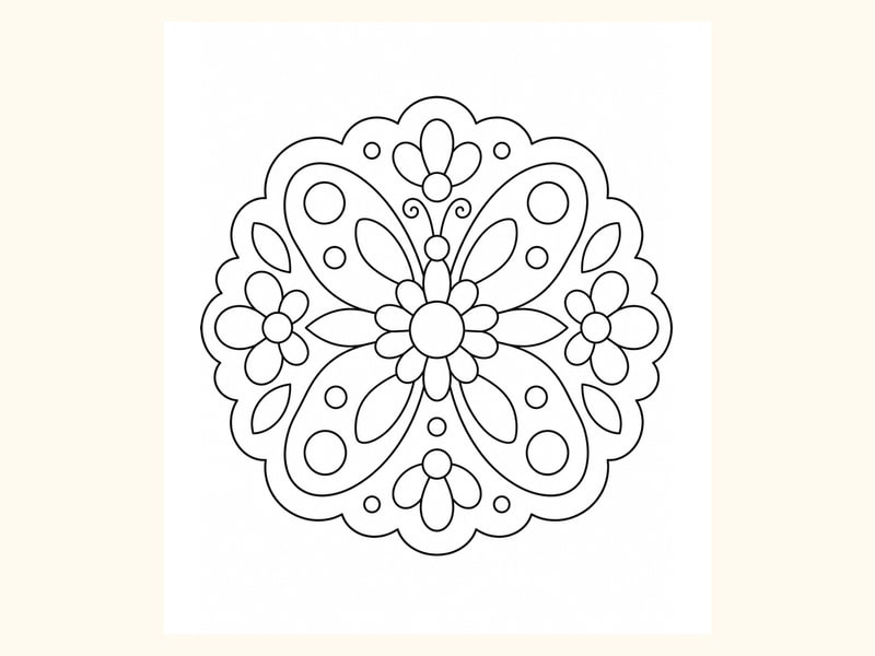 Cloud Rainbow Mandala Coloring Page printable preview