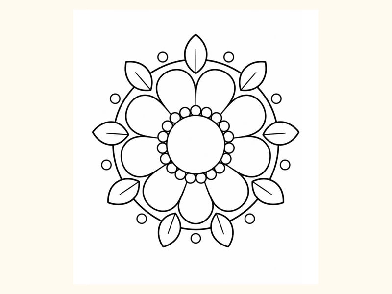 Heart Mandala Coloring Page printable preview