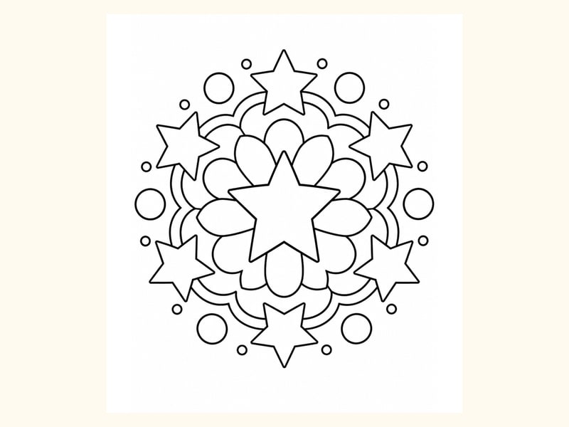 Sun Mandala Coloring Page printable preview
