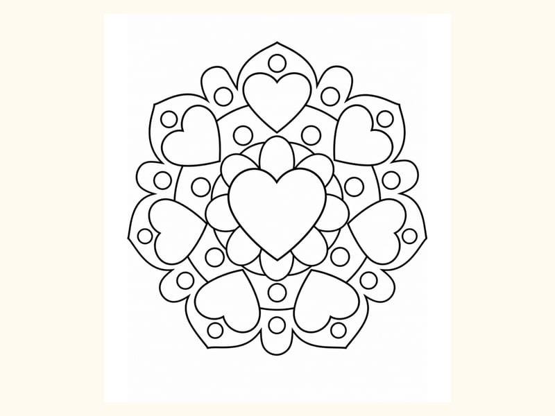 Big Shape Mandala Coloring Page printable preview