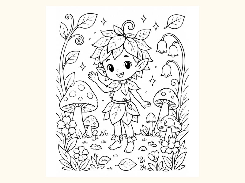Friendly Woodland Sprite printable preview