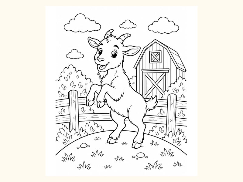 Goat Coloring Page 1 printable preview