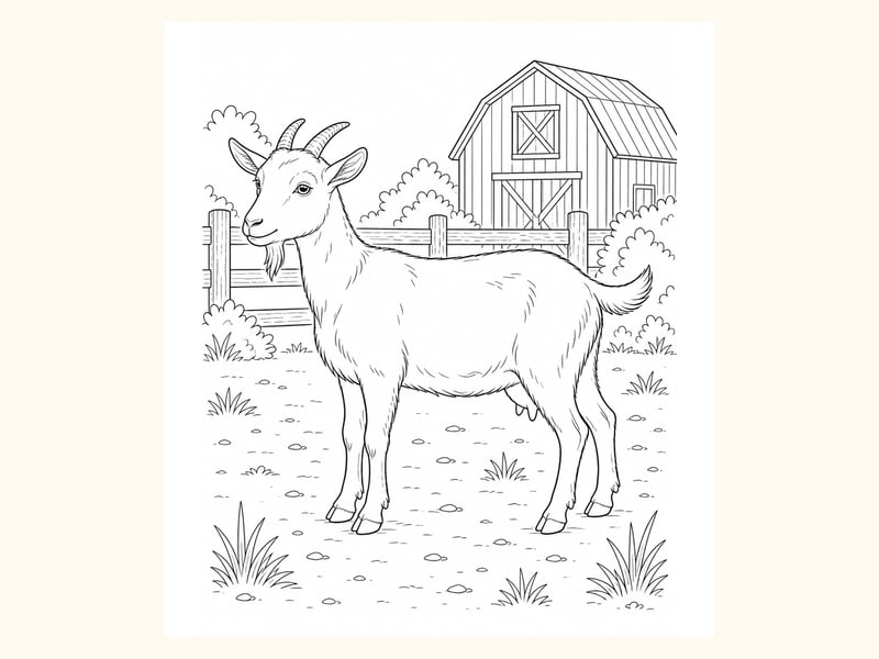 Goat Coloring Page 2 printable preview