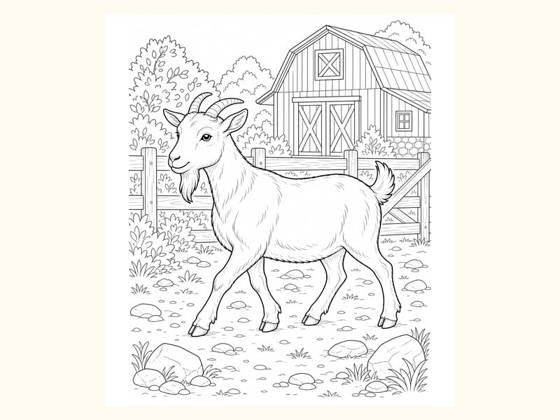 Goat Coloring Page 3 printable preview
