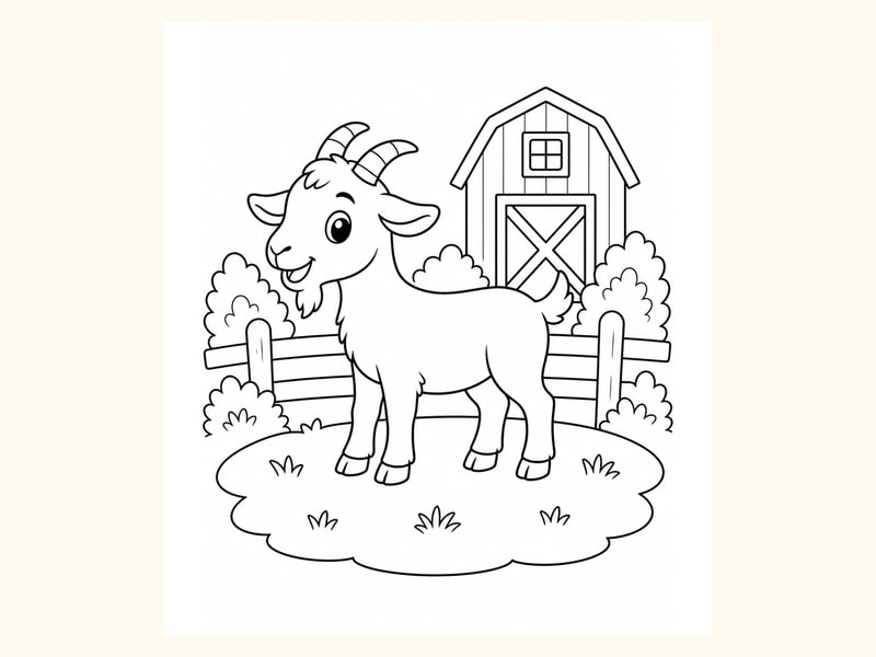 Goat Coloring Page 4 printable preview