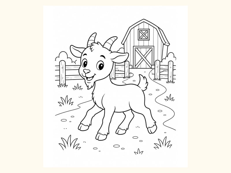 Goat Coloring Page 5 printable preview