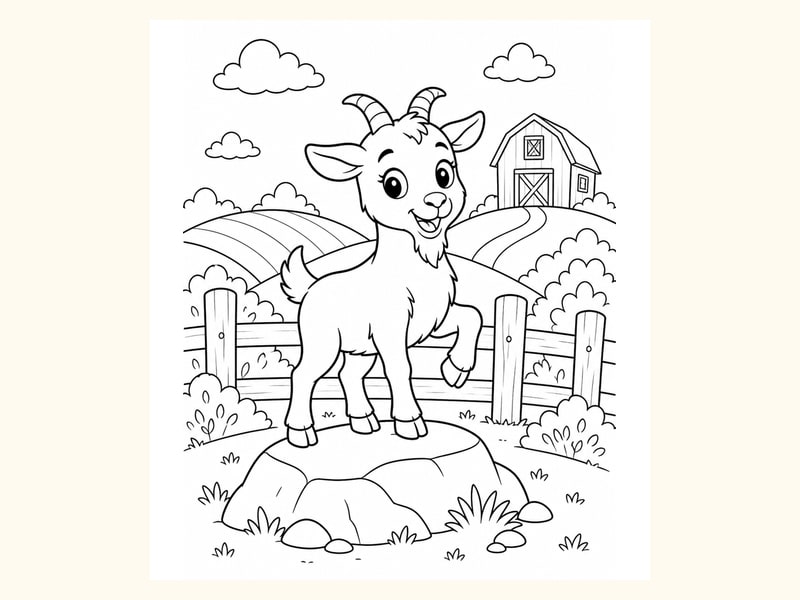 Goat Coloring Page 6 printable preview