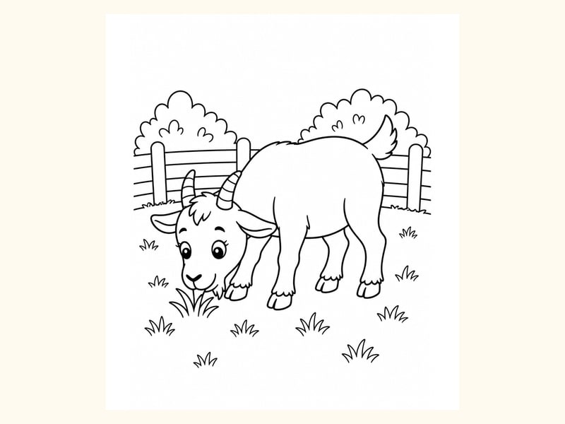 Goat Coloring Page 7 printable preview