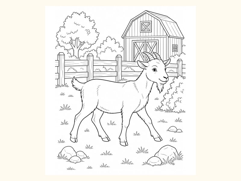 Goat Coloring Page 9 printable preview