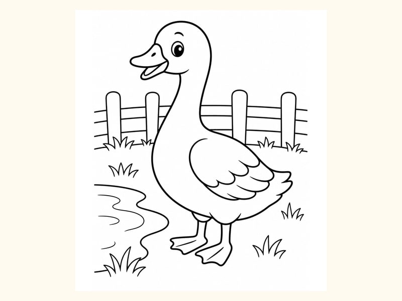Goose Coloring Page 2 printable preview