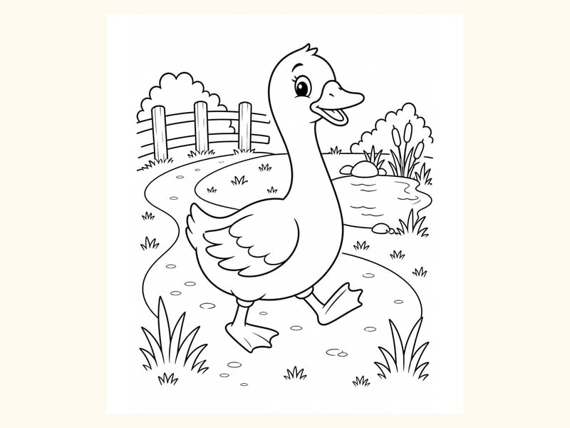 Goose Coloring Page 3 printable preview