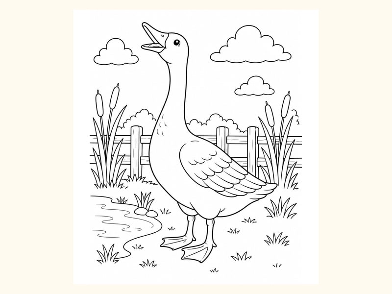 Goose Coloring Page 4 printable preview
