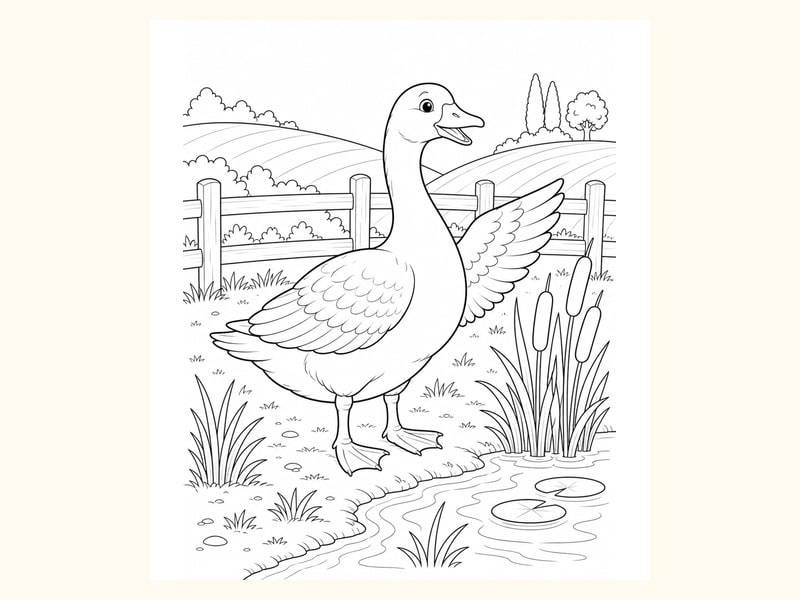 Goose Coloring Page 6 printable preview