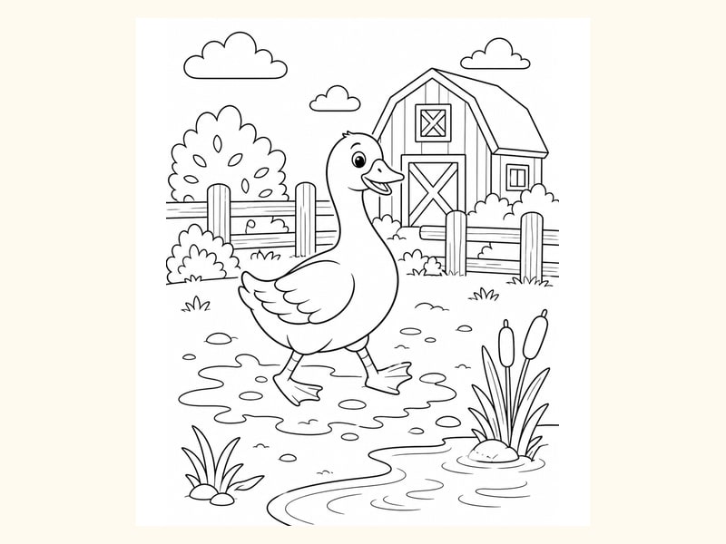 Goose Coloring Page 7 printable preview