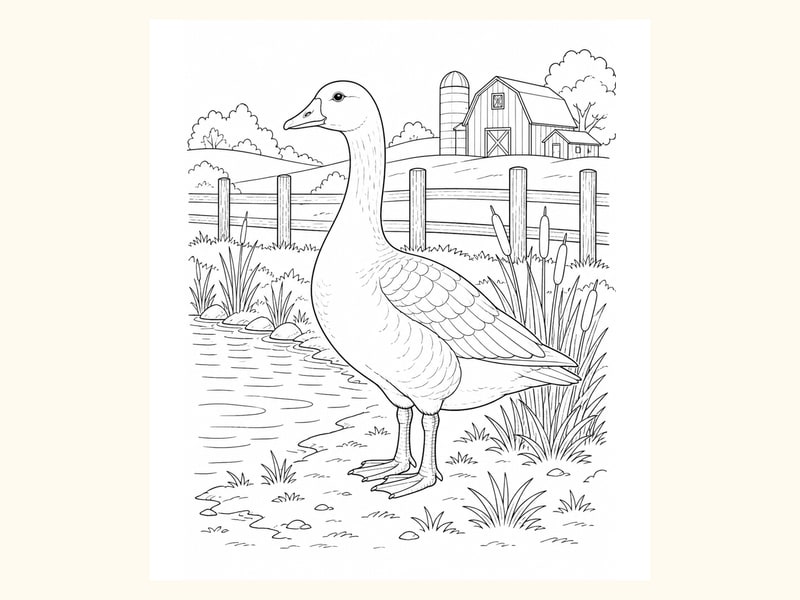 Goose Coloring Page 8 printable preview