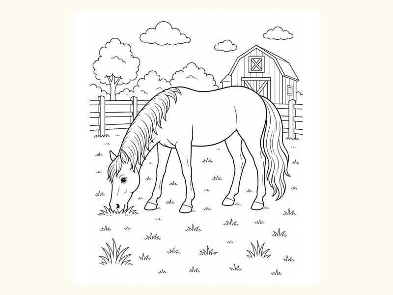 Horse Coloring Page 10 printable preview