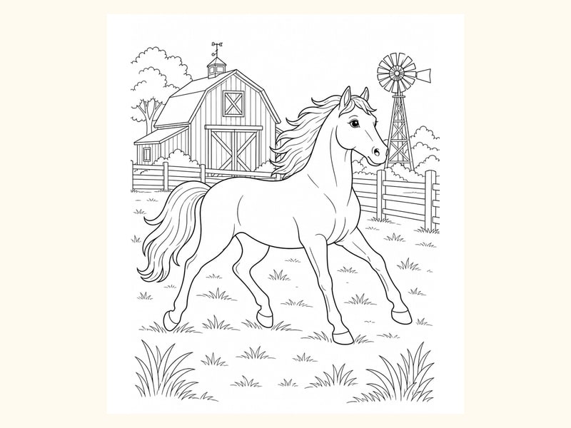 Horse Coloring Page 2 printable preview