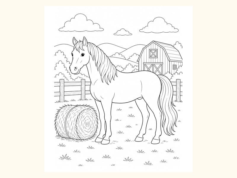 Horse Coloring Page 3 printable preview