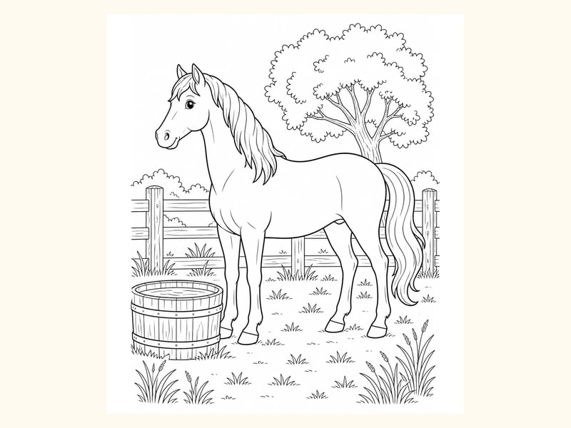 Horse Coloring Page 4 printable preview