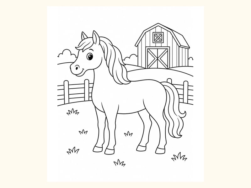 Horse Coloring Page 7 printable preview