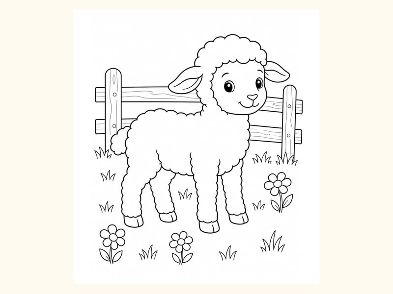 Lamb Coloring Page 1 printable preview