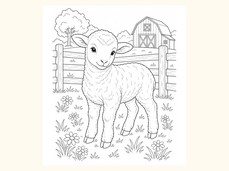 Lamb Coloring Page 10 printable preview