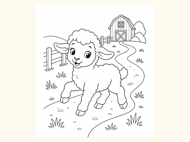 Lamb Coloring Page 2 printable preview