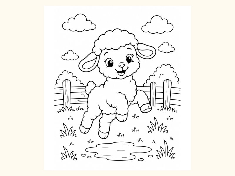 Lamb Coloring Page 5 printable preview