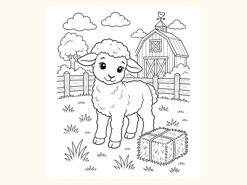 Lamb Coloring Page 6 printable preview