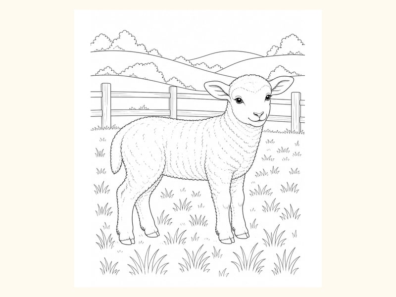 Lamb Coloring Page 9 printable preview