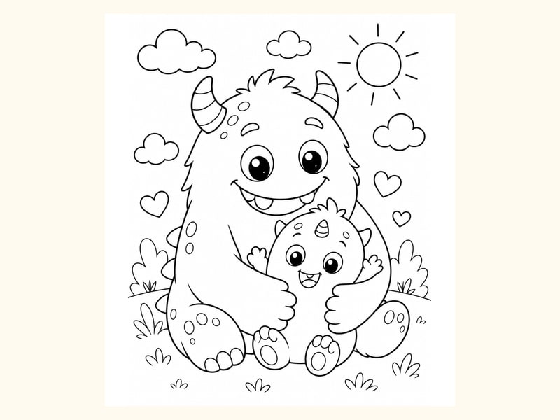 Monster Family printable preview