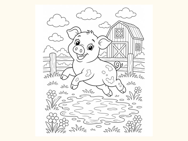 Pig Coloring Page 1 printable preview
