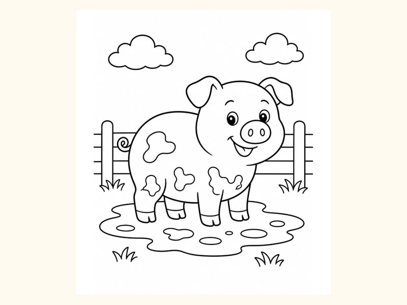Pig Coloring Page 2 printable preview