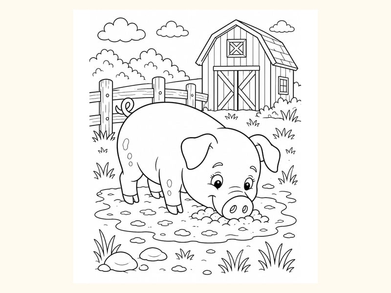 Pig Coloring Page 3 printable preview