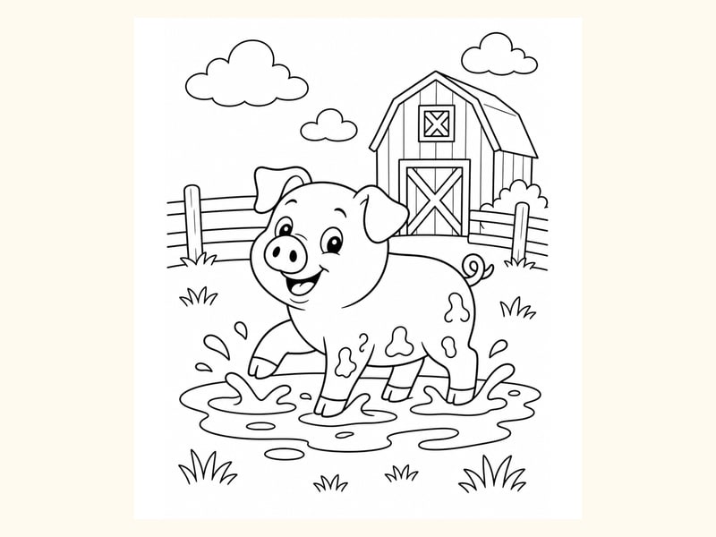 Pig Coloring Page 4 printable preview
