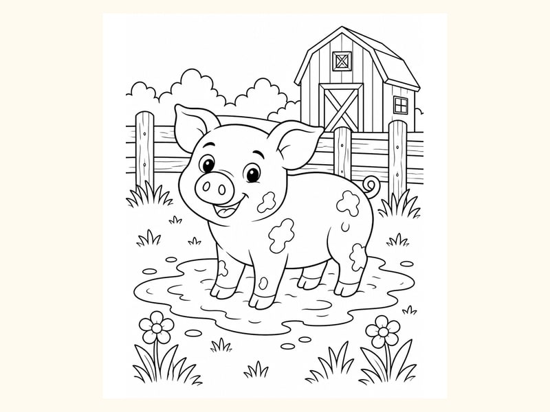 Pig Coloring Page 5 printable preview