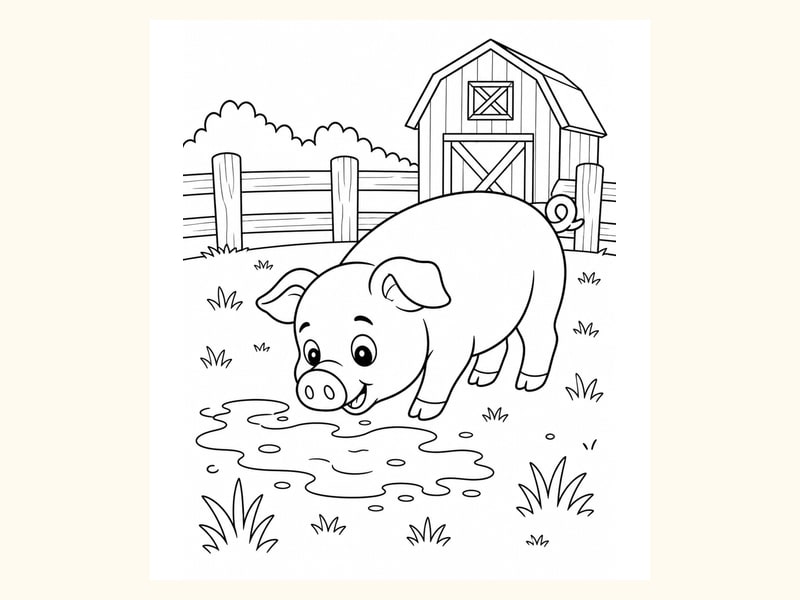 Pig Coloring Page 7 printable preview