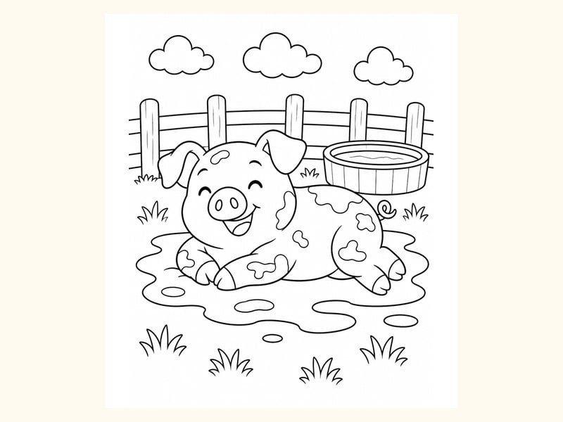 Pig Coloring Page 9 printable preview