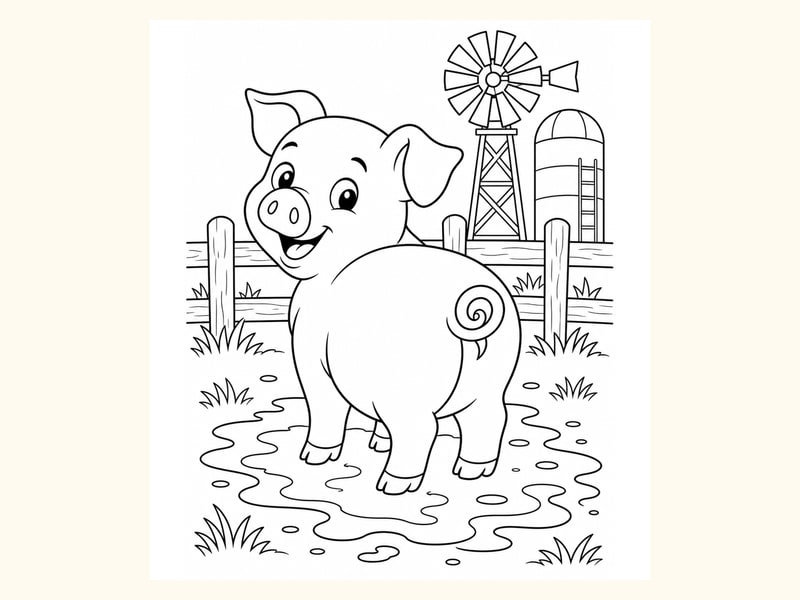 Pig Coloring Page 10 printable preview